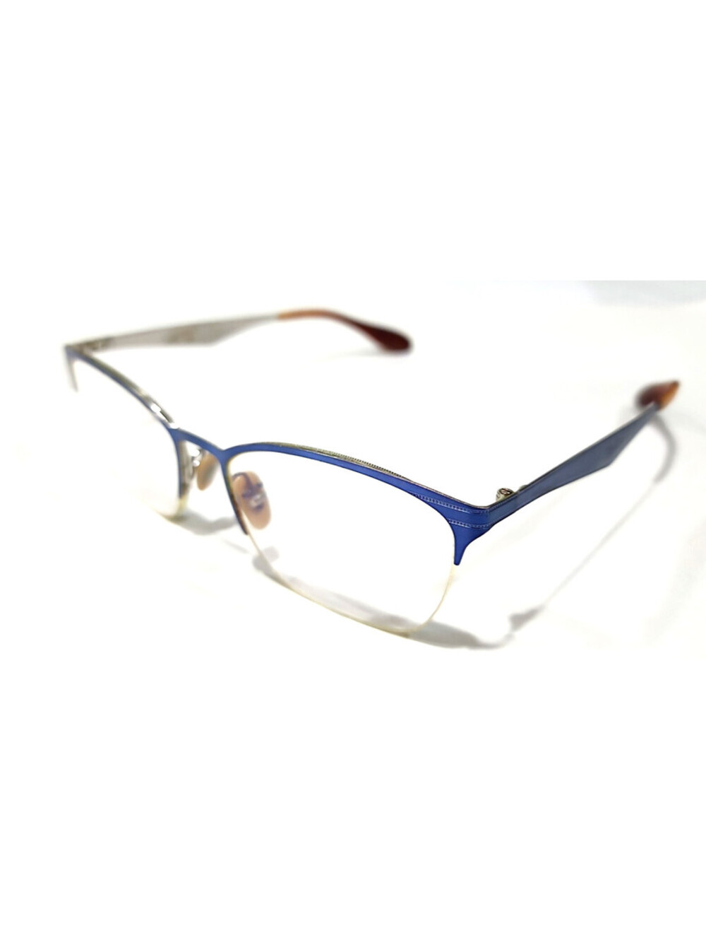Ray Ban RB6345  2865 Blue Metal Half Rim Square Eyeglasses 52-17 135